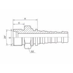 Hydr. koncovka CES 4SH Interlock DN32 / M52x2